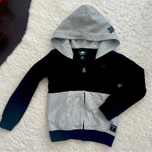 Roots Boys Active Colour Blocked Full Zip Hoodie - black/grey